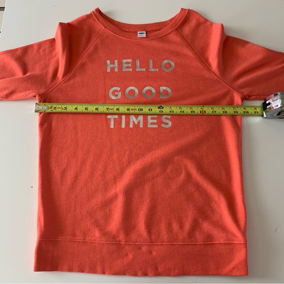 Old Navy coral hello good times crewneck sweatshirt size small - Picture 6 of 7
